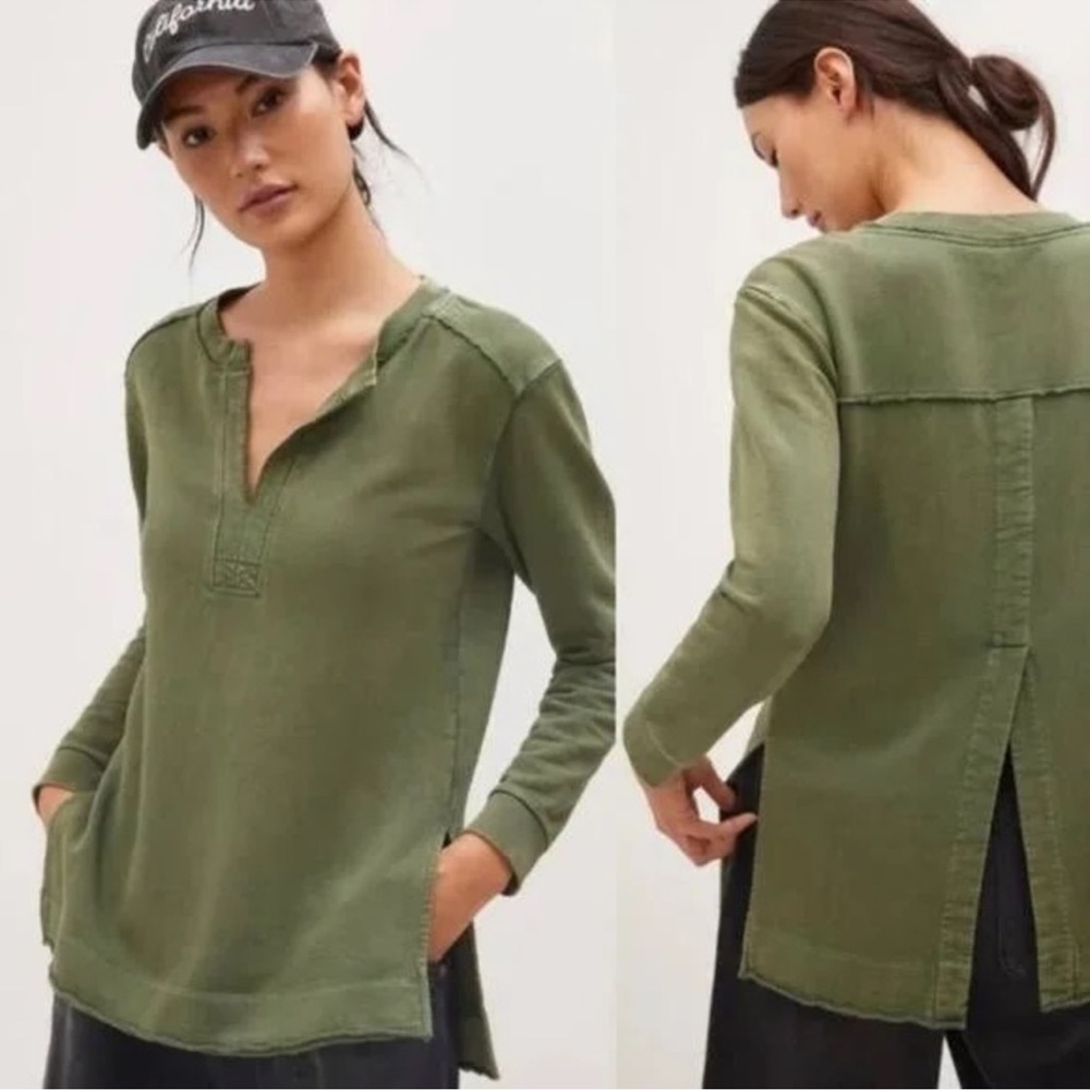Pilcro Spilt Hem Tunic Top